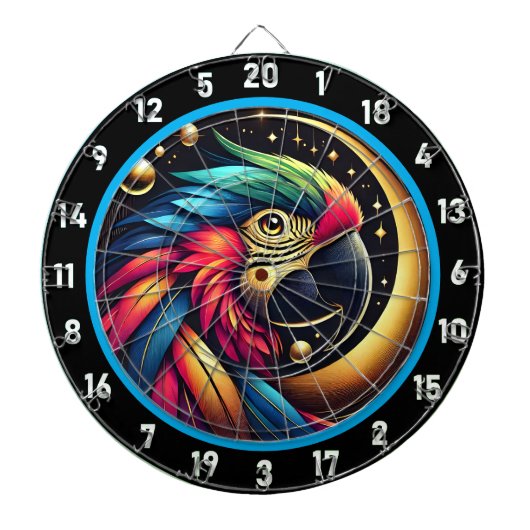 熱帯はっきりしたオウムのダーツボードセンターピース ダーツボード (正面)