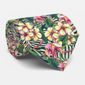熱帯はっきりしたハワイアンプルメリアカラフルフローラ ネクタイ (ロール)