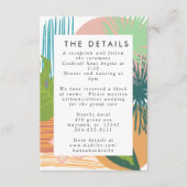 熱帯はっきりした抽象芸術サンゴティール(緑がかった色)結婚ズ エンクロージャーカード (正面)