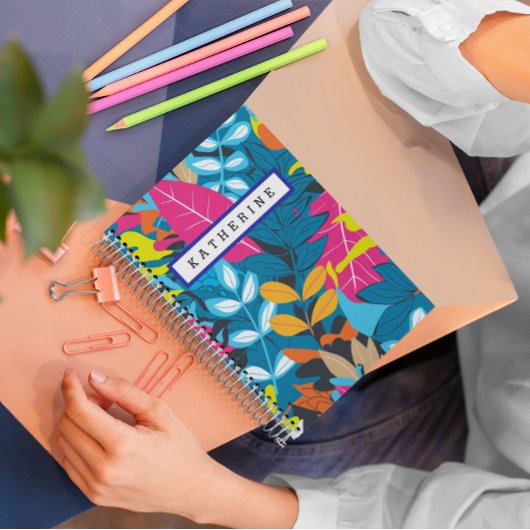 熱帯はっきりした葉のクリエイティブ心 ノートブック