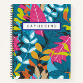 熱帯はっきりした葉のクリエイティブ心 ノートブック (正面)