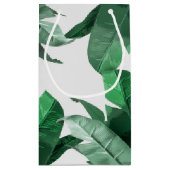 熱帯やしプリントはギフトバッグを去ります スモールペーパーバッグ (裏面)