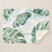 熱帯やし割れた葉 シェルパブランケット (正面(横))