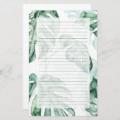 熱帯やし割れた葉 便箋 (正面/裏面)