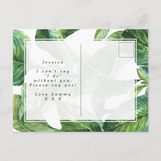 熱帯やし名誉のある私の女中です 案内ポストカード (裏面)