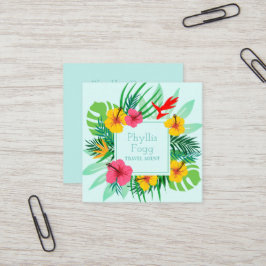 熱帯やし葉状体の旅行会社の代理店 スクエア名刺