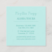 熱帯やし葉状体の旅行会社の代理店 スクエア名刺 (裏面)