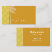 熱帯やし; 黄橙色の渦巻 名刺 (正面/裏面)