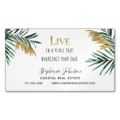 熱帯やる気を起こさせる引用文不動産仲介業者 マグネット名刺 (正面)