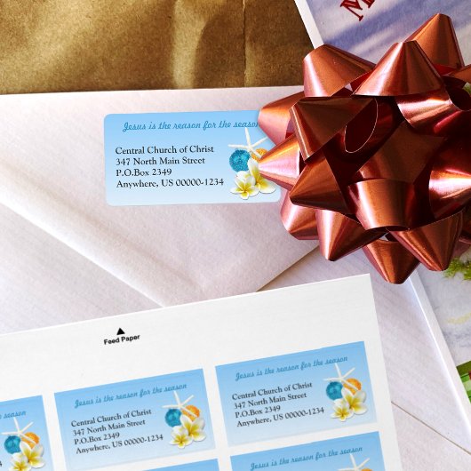 熱帯をテーマにしたキリスト教教会住所 シール