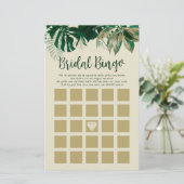 熱帯をテーマにしたブライダルシャワービンゴゲームカード (スタンド正面)