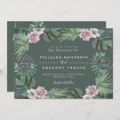 熱帯をテーマにした夏の結婚式招待状 招待状 (正面/裏面)