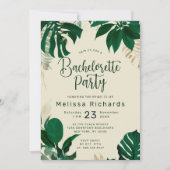 熱帯をテーマにした緑離れのバチェロレッテ 招待状 (正面)