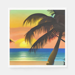 熱帯をテーマにした誕生日 スタンダードランチョンナプキン
