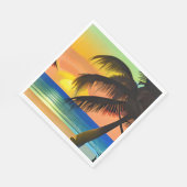 熱帯をテーマにした誕生日 スタンダードランチョンナプキン (角)