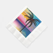 熱帯をテーマにした誕生日 縁ありランチョンナプキン (角)