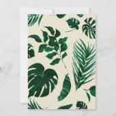 熱帯をテーマにした金ゴールド結婚の葉 招待状 (裏面)