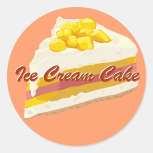 熱帯アイスクリームのケーキのステッカー ラウンドシール