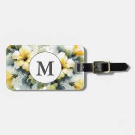 熱帯アイランドウォーターカラーハイビスカス ラゲッジタグ