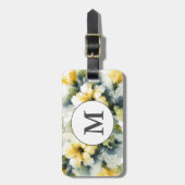 熱帯アイランドウォーターカラーハイビスカス ラゲッジタグ (正面縦)