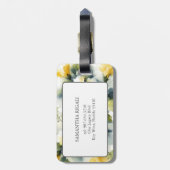 熱帯アイランドウォーターカラーハイビスカス ラゲッジタグ (裏面縦)