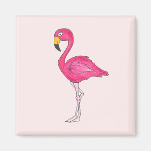 熱帯アイランドパラダイスホットピンクフラミンゴバード マグネット