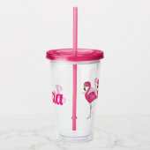 熱帯アイランドピンクフラミンゴパーソナライズされたバード アクリルタンブラー (右)