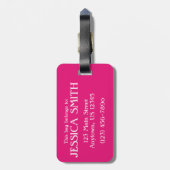 熱帯アイランドピンクフラミンゴパーソナライズされたバード ラゲッジタグ (裏面縦)