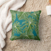 熱帯アイランドリゾートの雨林はモダンを去ります クッション (ブランケット)