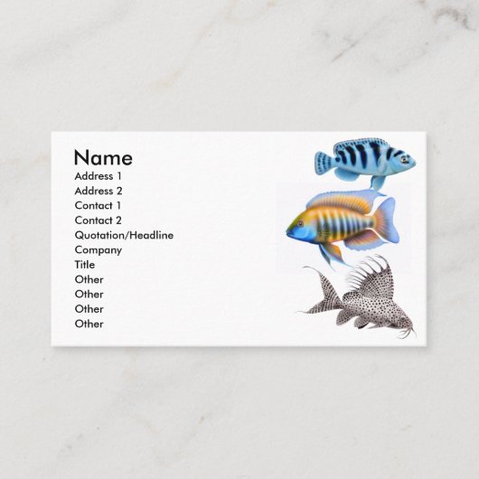 熱帯アクアリウムの魚の名刺 名刺 (正面)
