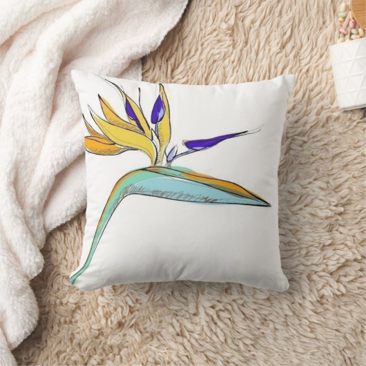 熱帯アクセントの花柄の鳥の楽園 クッション (ブランケット)