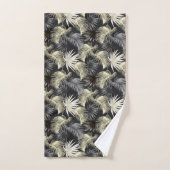 熱帯アニマルプリント&グリーンリーシリーズデザイン21 バスタオルセット (ハンドタオル)