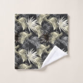 熱帯アニマルプリント&グリーンリーシリーズデザイン21 バスタオルセット (ウォッシュタオル)