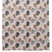 熱帯アニマルプリント&グリーンリーシリーズデザイン35 シャワーカーテン (正面)