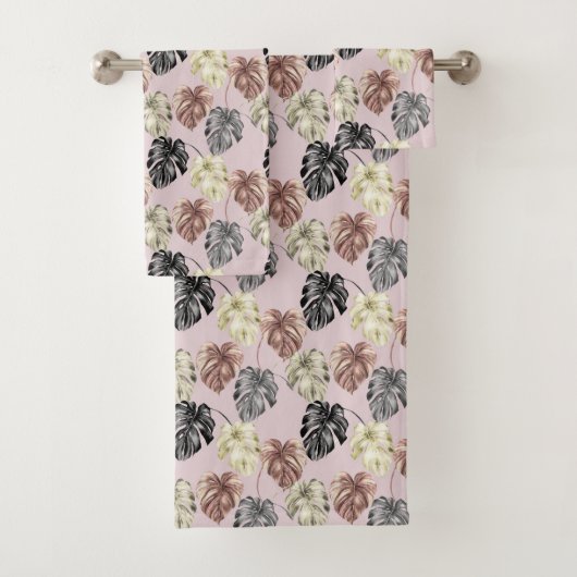 熱帯アニマルプリント&グリーンリーシリーズデザイン35 バスタオルセット (インサイチュ)