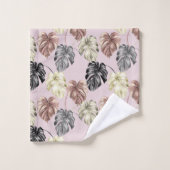 熱帯アニマルプリント&グリーンリーシリーズデザイン35 バスタオルセット (ウォッシュタオル)