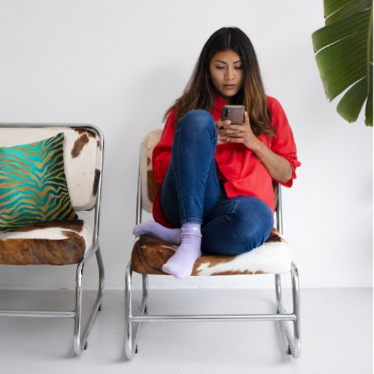 熱帯アフリカティール(緑がかった色)金ゴールドグラムゼブラ動物肌 クッション