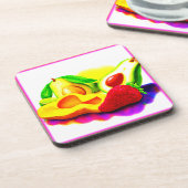 熱帯アボカド、イチゴ、マンゴー。買今 コースター (左側)