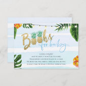 熱帯アロハボーイベビーシャワーブックスベビーカード 招待状 (正面/裏面)