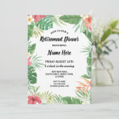 熱帯アロハルアウ（ハワイ式宴会）の夏の退職パーティーの招待 招待状 (スタンド正面)