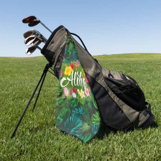 熱帯アロハ ゴルフタオル (グリーン)