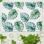 熱帯アロハMonsteraはパターンを残します キッチンタオル (折り畳み)