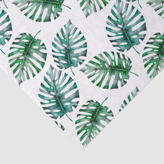 熱帯アロハMonsteraはパターンを残します 薄葉紙 (詳細)