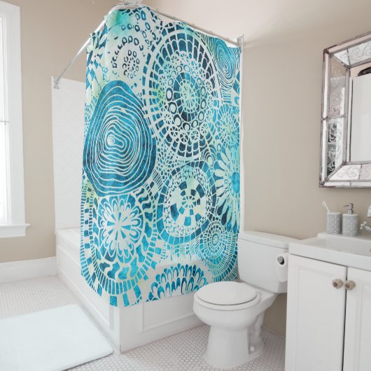 熱帯アートシャワーカーテン シャワーカーテン (インサイチュ)