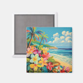 熱帯アートヴィンテージリトグラフ マグネット (正面/裏面)