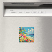 熱帯アートヴィンテージリトグラフ マグネット (インサイチュ (食洗機))