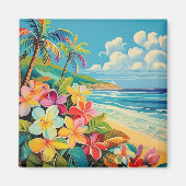 熱帯アートヴィンテージリトグラフ マグネット (正面)