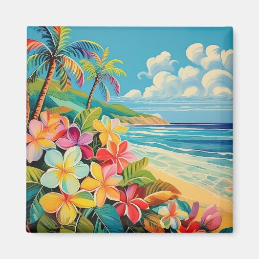 熱帯アートヴィンテージリトグラフ マグネット (正面)