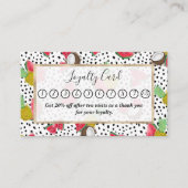 熱帯アート果実水玉模様水の色パターン ロイヤリティカード (正面)