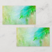 熱帯アート水のカラーパームの葉デザイン 名刺 (正面/裏面)
